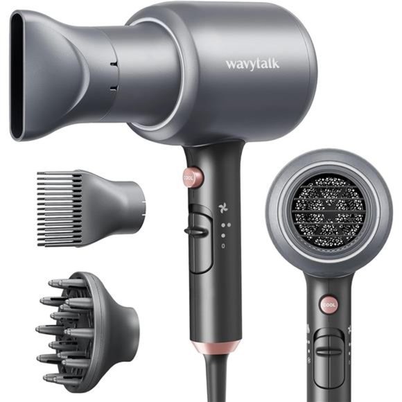 Ionic Hair Blow Dryer with Diffuser for Curly Hair Salon Attachment Diffuser